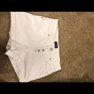 EXPRESS high waisted white jean shorts